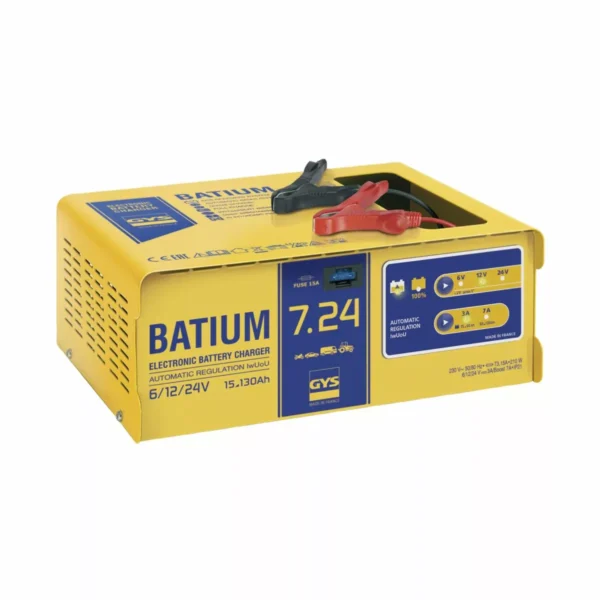 Chargeur de batterie GYS automatique Batium 7.24 6/12/24V 7A