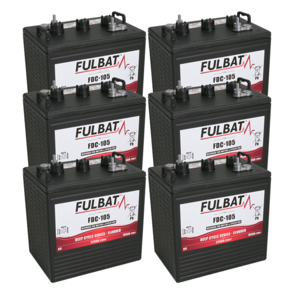 Batterie Golfette Fulbat FDC-105 6v 225ah lot de 6 batteries