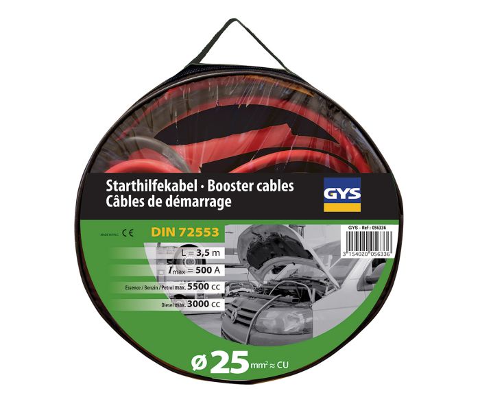Câbles de démarrage GYS 500A 25mm² 3.5m avec pinces isolées