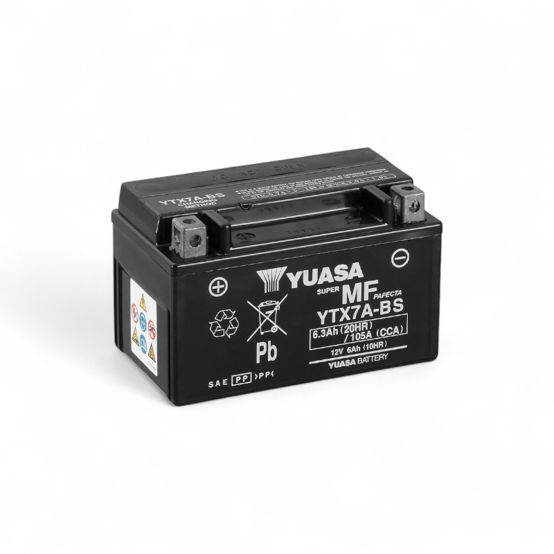 Batterie Moto Yuasa YTX7A 12V 6.3ah 105a