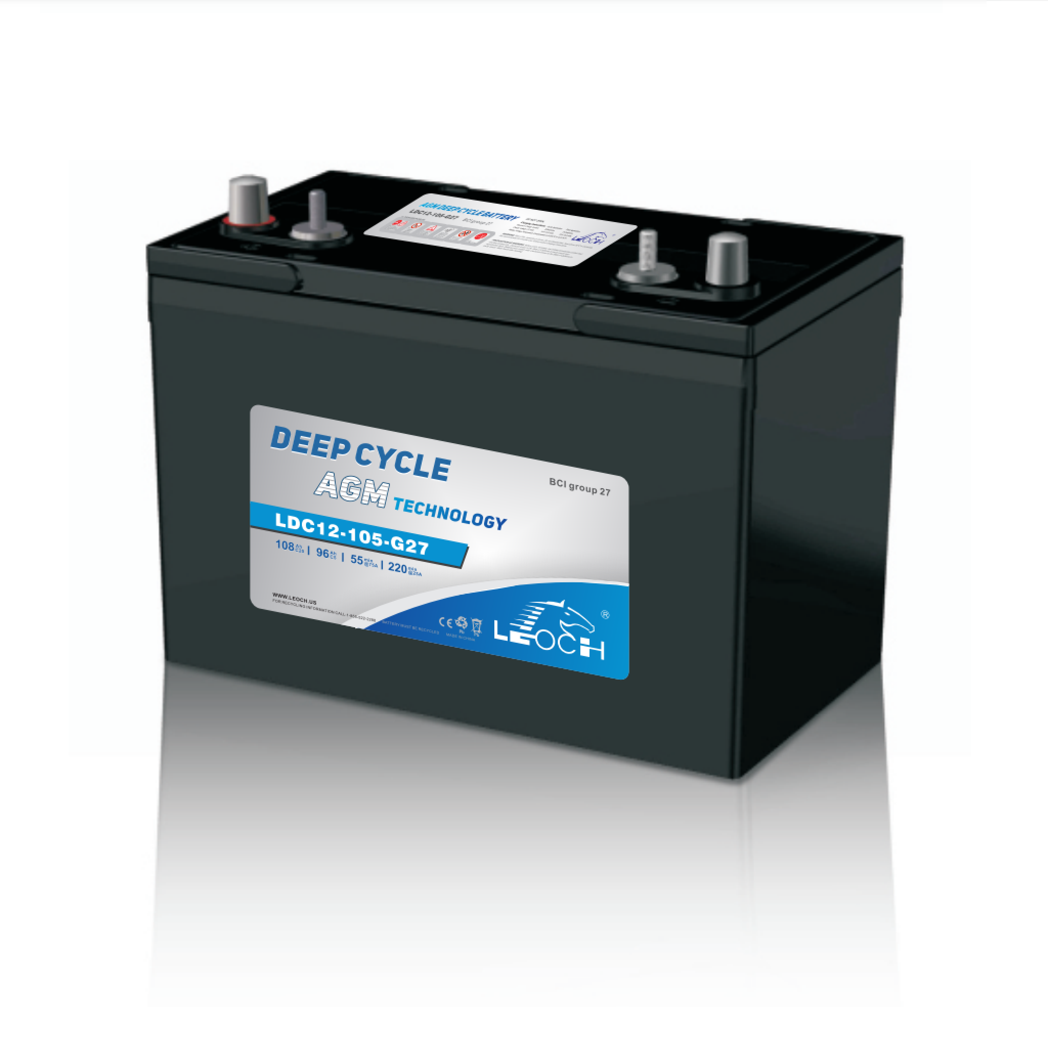Batterie Leoch UPLUS DC12-105-G27-DT 12V