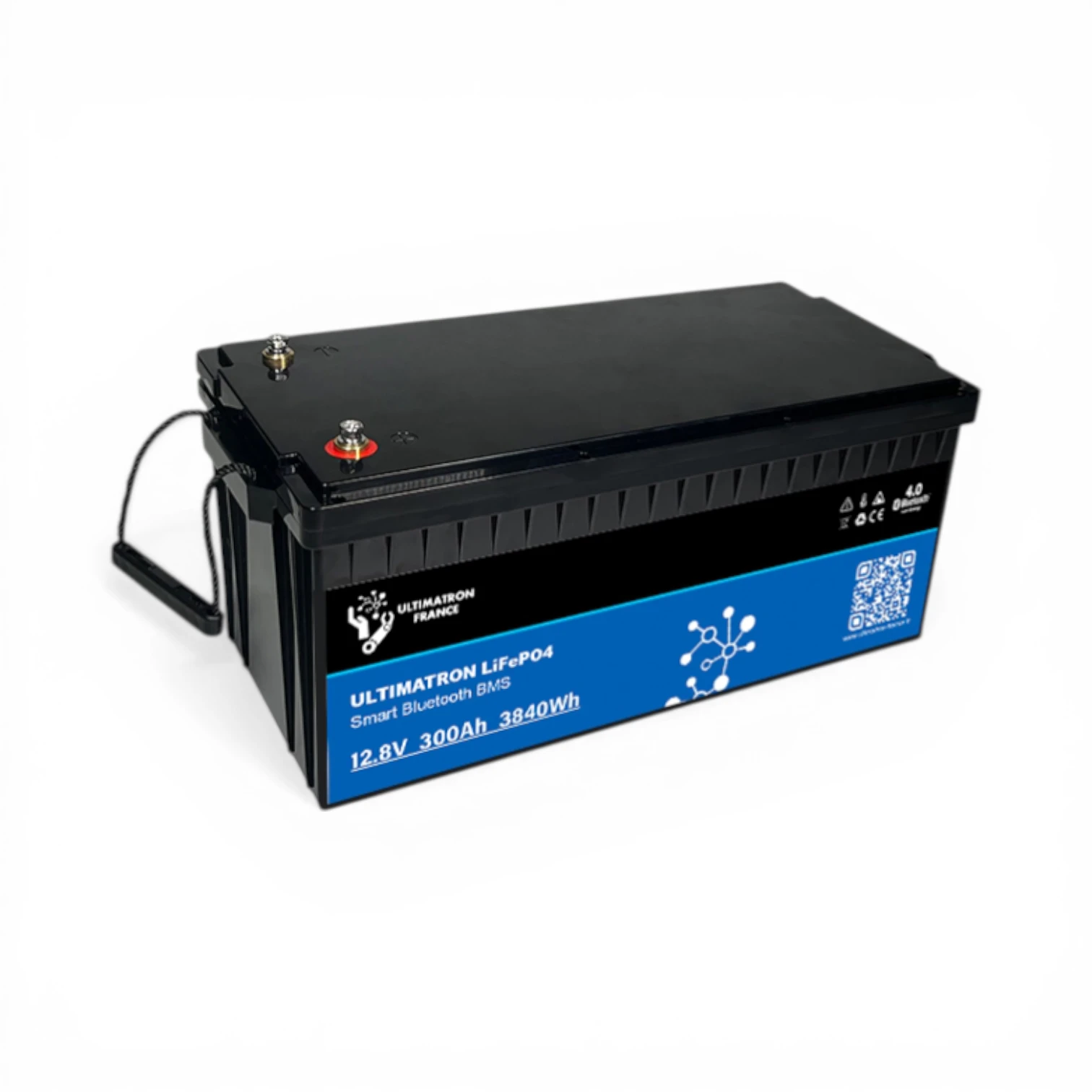 Batterie Lithium LiFePO4 Ultimatron 12.8V 300Ah Bluetooth Smart BMS
