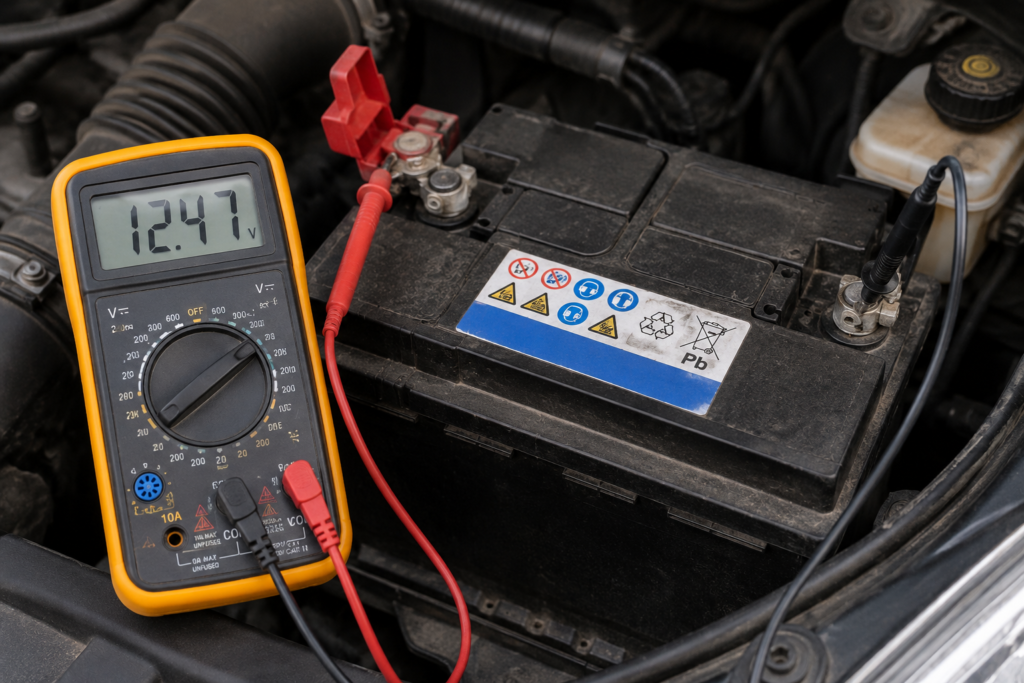 batterie avec un tensiomètre